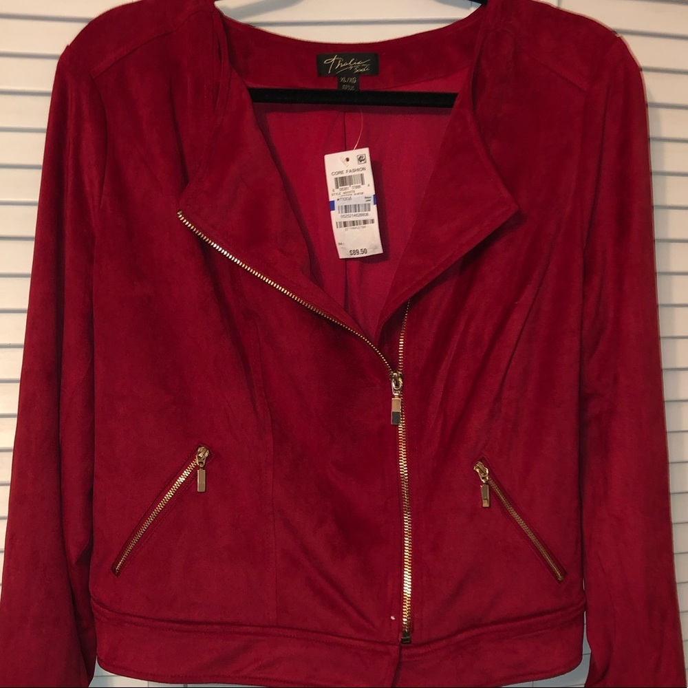 Red Faux suede jacket